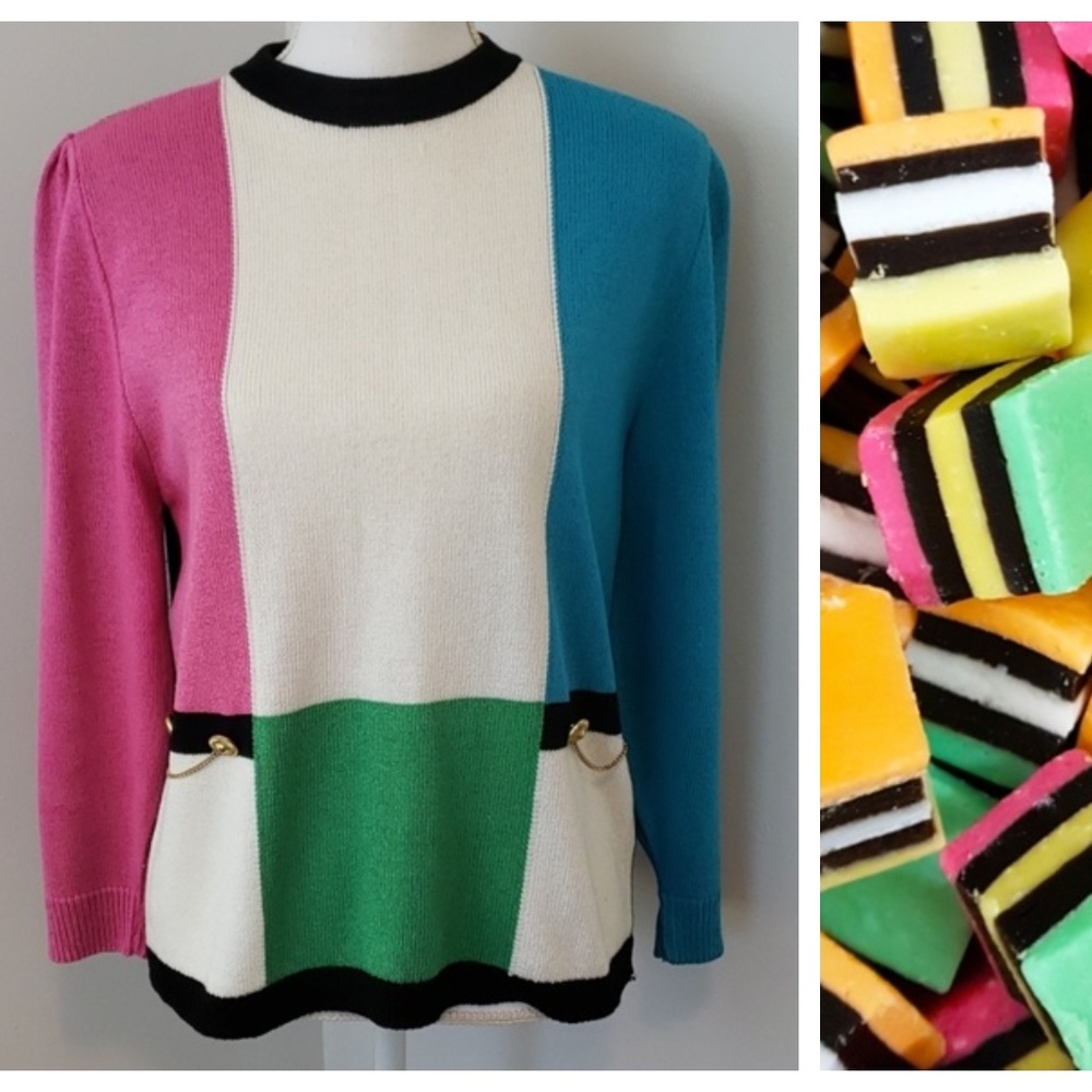 Laura : Vintage Allsorts Colorblock w Chains
